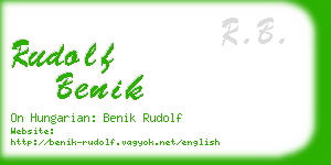 rudolf benik business card